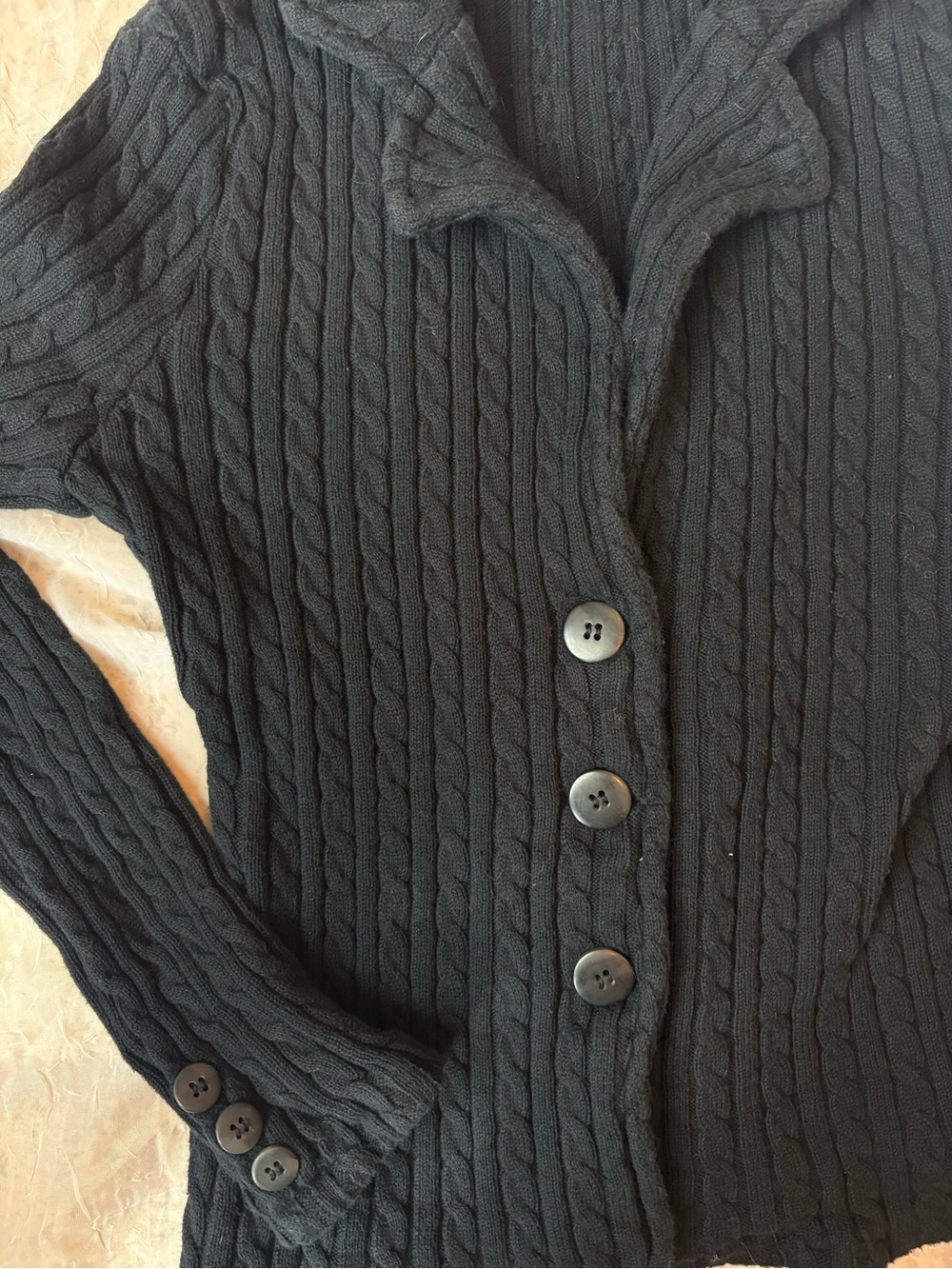 Apt. 9 Black Cable-Knit Button Cardigan